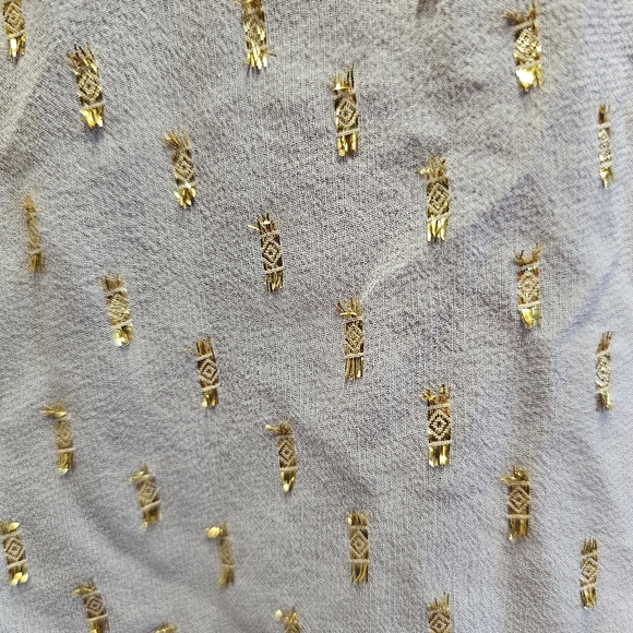 Lilly Pulitzer Silk Top, Cream & Gold Clip - Picture 10 of 16